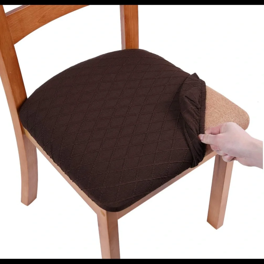 NWT 4pc Stretch Jacquard Dining Chair Seat Covers